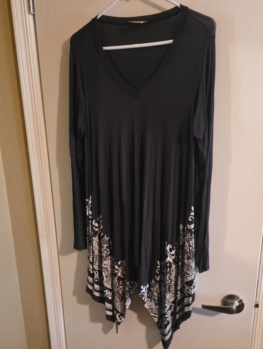 Vocal Dark Grey Tunic with White Floral Border - Picture 2 of 9